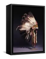 A Fine Sioux War Bonnet, Sewn with Twenty-Nine Eagle Feathers-null-Framed Stretched Canvas