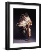 A Fine Sioux War Bonnet, Sewn with Twenty-Nine Eagle Feathers-null-Framed Giclee Print