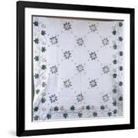 A Fine Stencilled Coverlet, 1835-1840-null-Framed Giclee Print