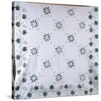 A Fine Stencilled Coverlet, 1835-1840-null-Stretched Canvas