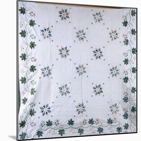 A Fine Stencilled Coverlet, 1835-1840-null-Mounted Giclee Print