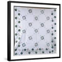 A Fine Stencilled Coverlet, 1835-1840-null-Framed Giclee Print