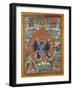 A Fine Tibetan Thang.ka Depicting Vajrabhairava with His 18 Legs and 36 Arms 18th Century-null-Framed Giclee Print