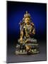 A Fine Very Rare Gilt-Bronze and Cloisonne Enamel Figure of Syamatara, Qianlong Period-null-Mounted Giclee Print