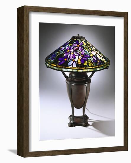 A Fine 'Wistaria' Leaded Glass and Bronze Table Lamp-Guiseppe Barovier-Framed Giclee Print