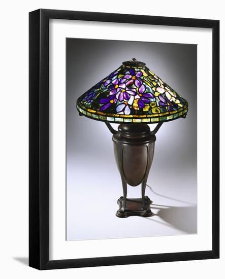 A Fine 'Wistaria' Leaded Glass and Bronze Table Lamp-Guiseppe Barovier-Framed Giclee Print