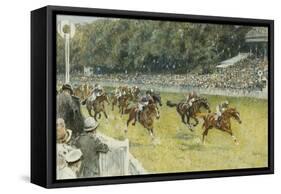 A Finish at Goodwood, 1929-Gilbert Holiday-Framed Stretched Canvas