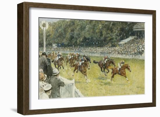 A Finish at Goodwood, 1929-Gilbert Holiday-Framed Giclee Print