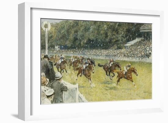 A Finish at Goodwood-Gilbert Holiday-Framed Giclee Print