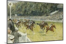 A Finish at Goodwood-Gilbert Holiday-Mounted Giclee Print