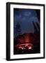 A Fire Burns under a Canopy of Stars and Evergreens in the Seven Devil Mountains in Central Idaho-Ben Herndon-Framed Photographic Print