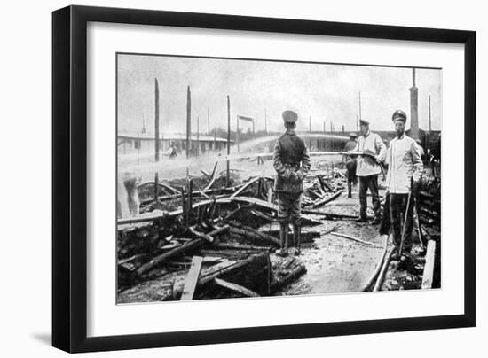 A Fire Damaged Prison Camp in Germany, World War I, 1915-null-Framed Giclee Print