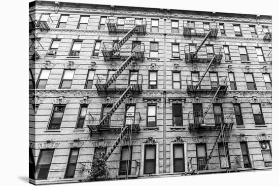 A Fire Escape of an Apartment Building in New York City-kasto-Stretched Canvas