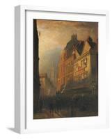 A Fire in Drury Lane by the Cock and Magpie-Henry George Hine-Framed Giclee Print