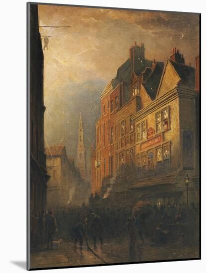 A Fire in Drury Lane by the Cock and Magpie-Henry George Hine-Mounted Giclee Print