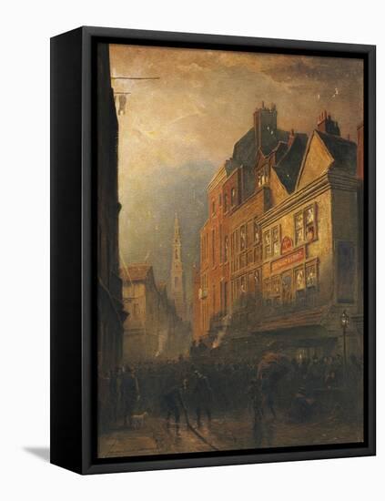 A Fire in Drury Lane by the Cock and Magpie-Henry George Hine-Framed Stretched Canvas