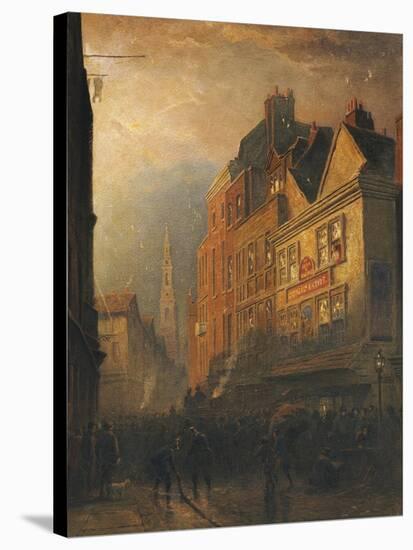 A Fire in Drury Lane by the Cock and Magpie-Henry George Hine-Stretched Canvas