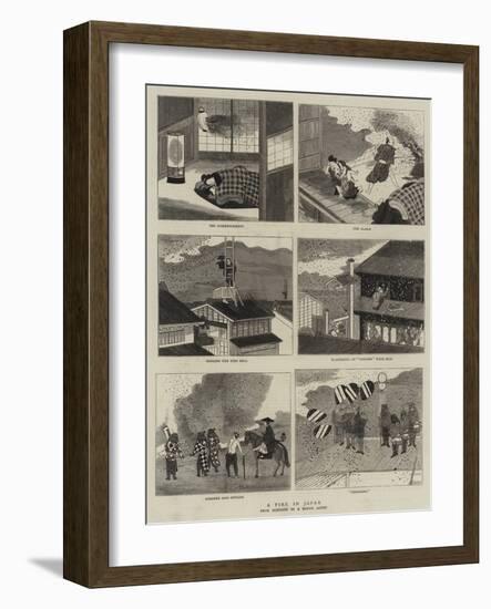 A Fire in Japan-null-Framed Giclee Print