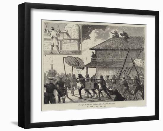 A Fire in Japan-null-Framed Giclee Print