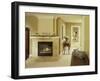 A Fire in the Fireplace and Candles on the Mantle-null-Framed Photographic Print