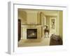 A Fire in the Fireplace and Candles on the Mantle-null-Framed Photographic Print