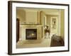 A Fire in the Fireplace and Candles on the Mantle-null-Framed Photographic Print