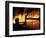 A Firefighter Tries to Extinguish a Raging Fire-null-Framed Photographic Print