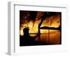 A Firefighter Tries to Extinguish a Raging Fire-null-Framed Photographic Print