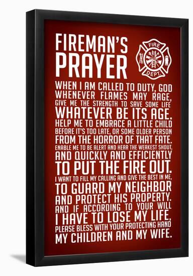 A Fireman's Prayer Art Print Poster-null-Framed Poster