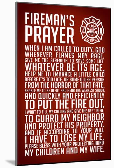 A Fireman's Prayer Art Print Poster-null-Mounted Poster