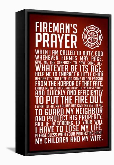 A Fireman's Prayer Art Print Poster-null-Framed Stretched Canvas