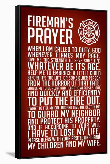 A Fireman's Prayer Plastic Sign-null-Framed Stretched Canvas