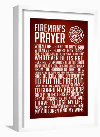 A Fireman's Prayer Plastic Sign-null-Framed Art Print