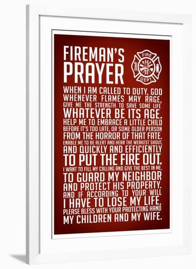 A Fireman's Prayer-null-Framed Art Print