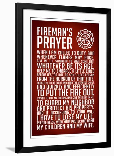 A Fireman's Prayer-null-Framed Art Print