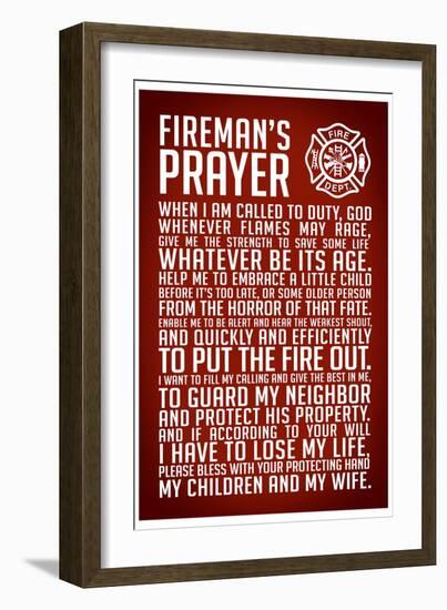 A Fireman's Prayer-null-Framed Art Print