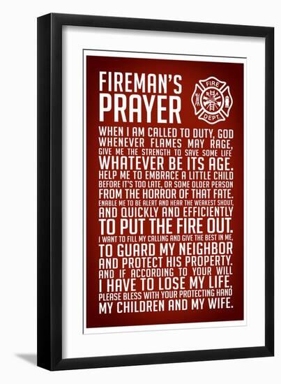 A Fireman's Prayer-null-Framed Art Print