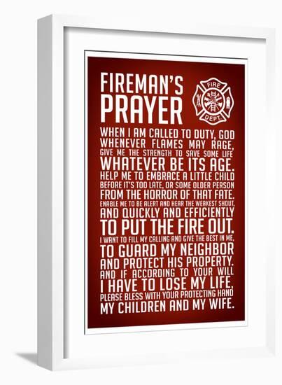 A Fireman's Prayer-null-Framed Art Print