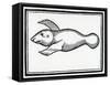 A Fish Called 'Manati' from 'La Historia General De Las Indias' 1547-Christopher Columbus-Framed Stretched Canvas