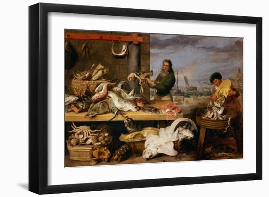 A Fish Market . (The Characters of Cornelis De Vos)-Frans Snyders-Framed Giclee Print