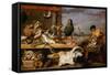 A Fish Market . (The Characters of Cornelis De Vos)-Frans Snyders-Framed Stretched Canvas