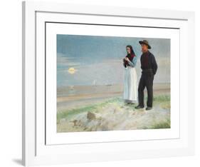 A Fisherman and his Wife on the Beach, Sunset-Michael Ancher-Framed Premium Giclee Print