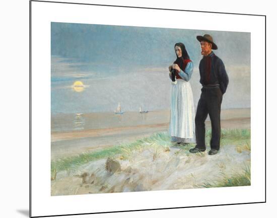 A Fisherman and his Wife on the Beach, Sunset-Michael Ancher-Mounted Premium Giclee Print