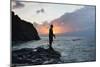 A Fisherman Casts His Line on Cacimba Do Padre Beach at Sunset-Alex Saberi-Mounted Photographic Print