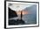 A Fisherman Casts His Line on Cacimba Do Padre Beach at Sunset-Alex Saberi-Framed Photographic Print