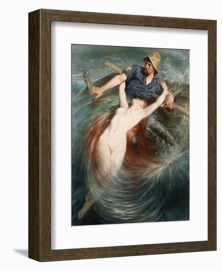 A Fisherman Engulfed by a Siren-Knut Ekvall-Framed Giclee Print