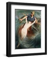 A Fisherman Engulfed by a Siren-Knut Ekvall-Framed Giclee Print