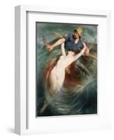 A Fisherman Engulfed by a Siren-Knut Ekvall-Framed Giclee Print