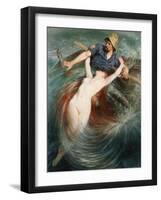 A Fisherman Engulfed by a Siren-Knut Ekvall-Framed Giclee Print