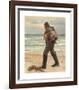 A fisherman on Skagen beach carrying the catch of the day on his back-Michael Ancher-Framed Premium Giclee Print